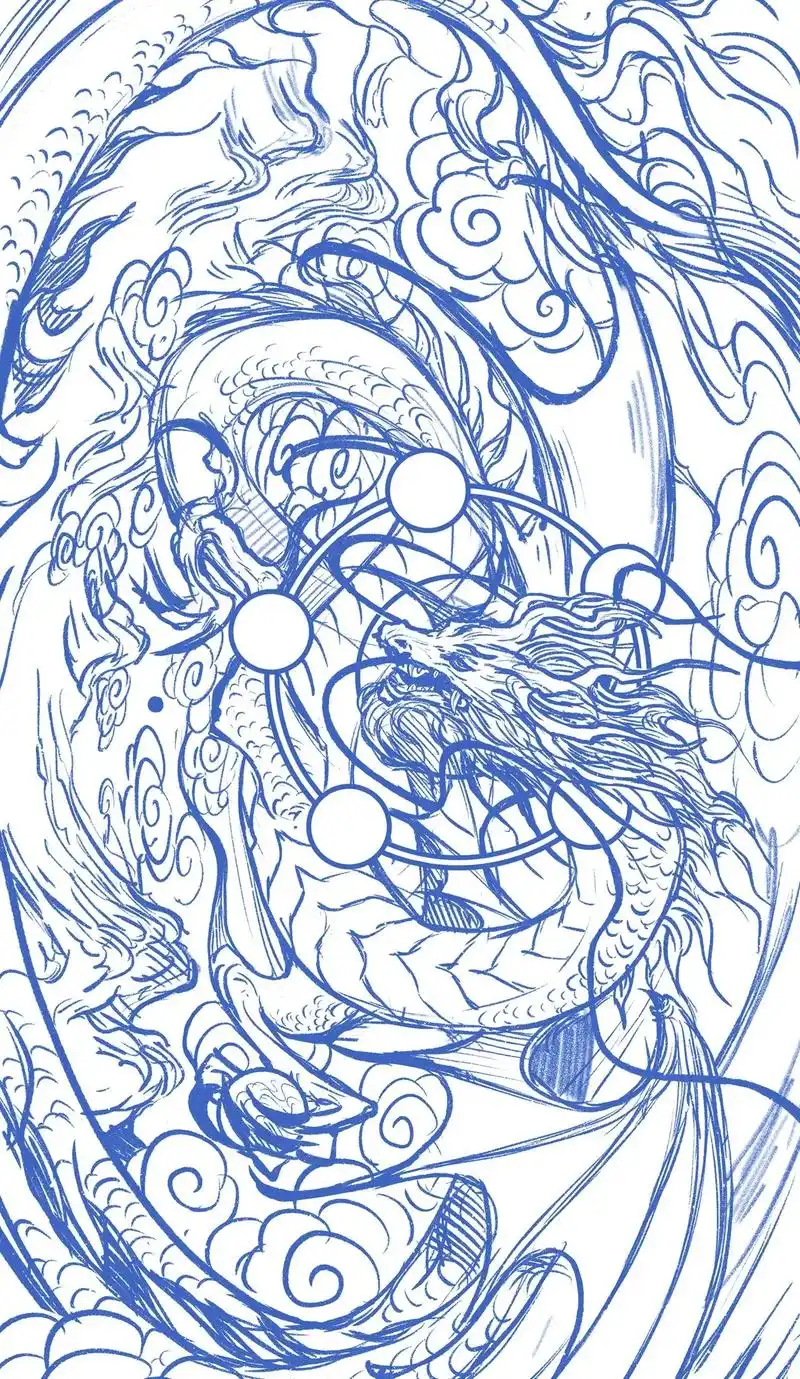 用ipad创作的应龙#ipad绘画 #procreate绘画 - 抖音