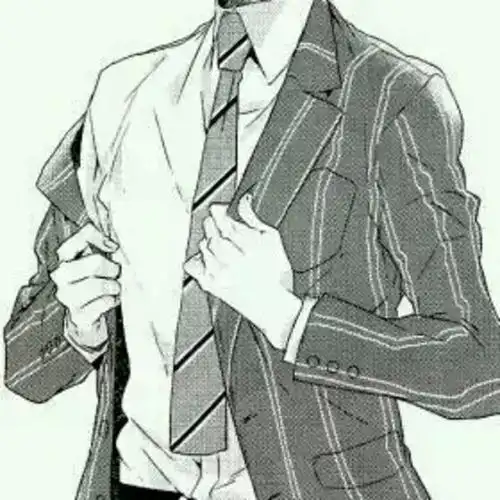 二次元 动漫 插图 男头 半身 西装