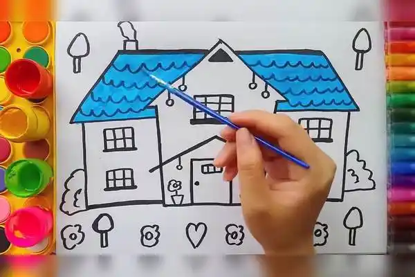 简笔画画一幅漂亮的小房子