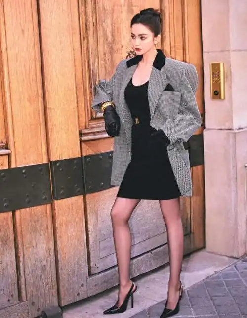 配廓形西装更显腿细,全身找不到死角|内搭|长裙|模特|连衣裙|古力娜扎