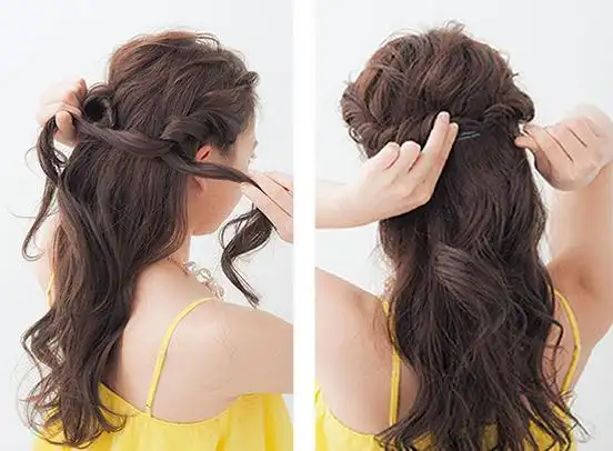 长卷发公主头扎法图解,公主头图片,发型图片