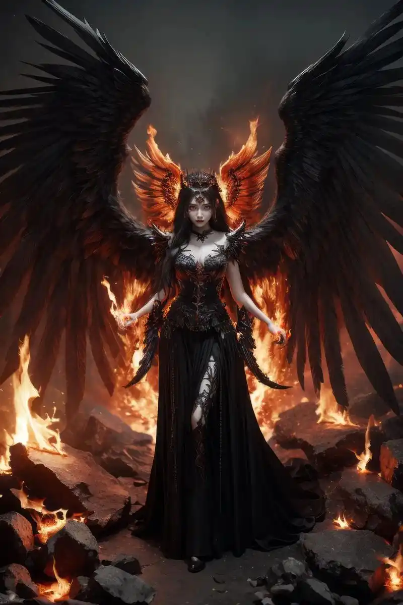 堕落天使.#ai绘画 #插画 #视觉冲击 #游戏cg - 抖音