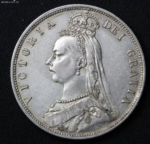 钱币天堂·交易区详情·好品相1887年英国维多利亚女王半克朗银币