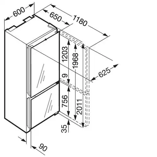 独立上下开门冰箱