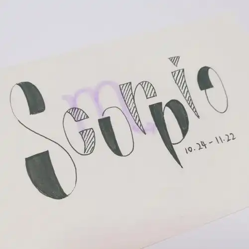 手帐字体十二星座英文手写