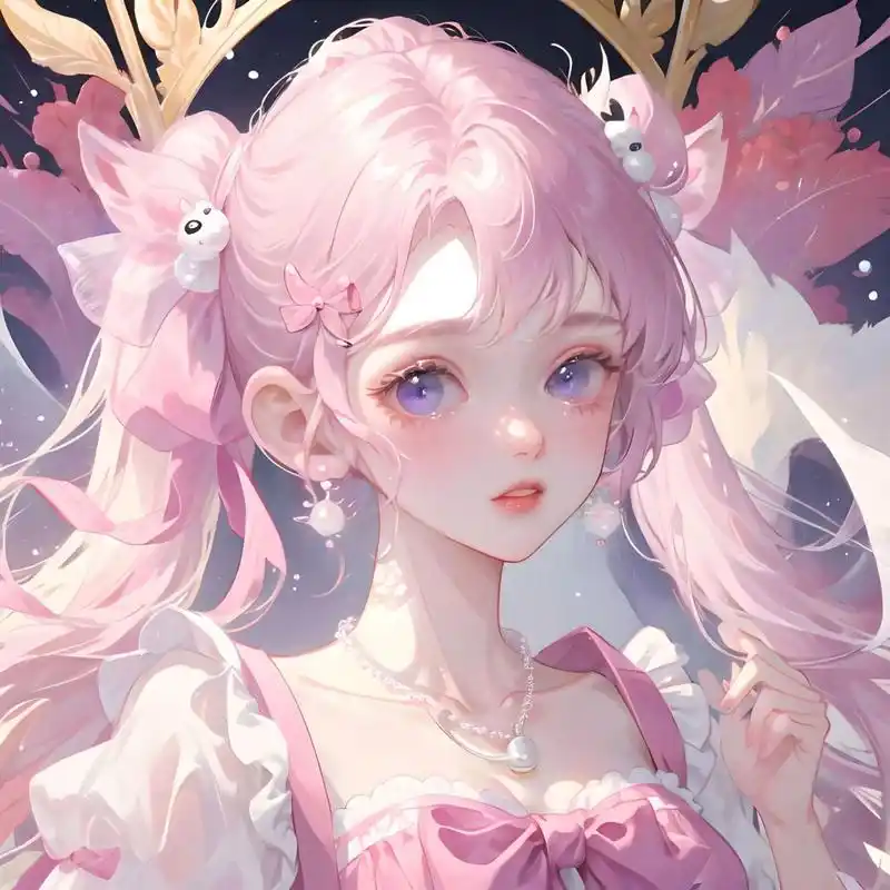 少女头像|粉色双马尾 把快乐放进重点反复背诵