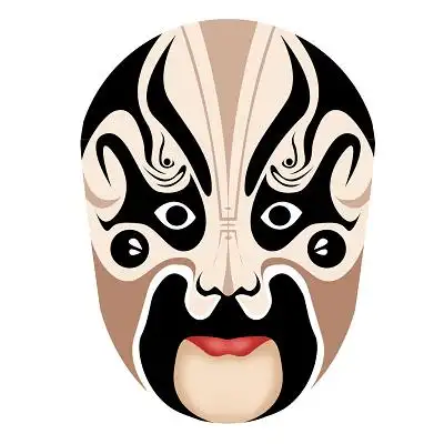 手绘卡通诸葛亮脸谱