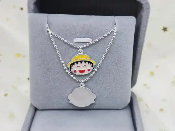 足银990卡通儿童项链