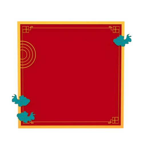 新年红色中式边框背景素材