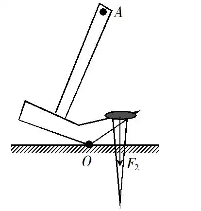 如图所示利用羊角锤撬起钉子请你在羊角锤a点处画出