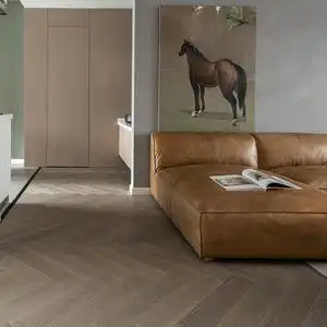 美式人字拼全瓷木纹地砖仿实木瓷砖150×900客厅卧室棕色地板砖