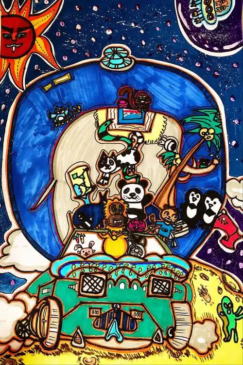 民富园小学儿童画作品欣赏-2