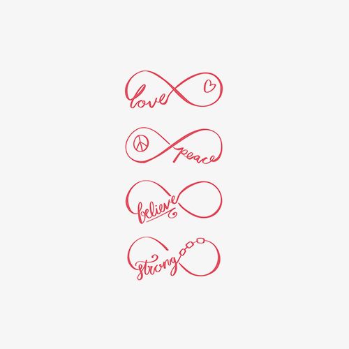 无穷无限爱无限和平符号粉色无限符号防水仿真刺青纹身贴