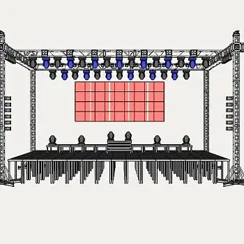 现代舞台草图大师模型,舞台su模型下载