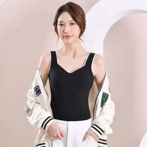 保暖背心女一体吊带紧身棉打底内衣冬季大码内搭德绒加绒加厚马甲