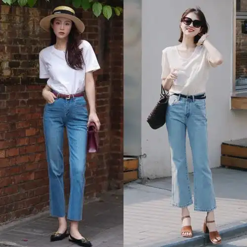 今年穿牛仔裤流行选"九分",运用这些穿搭技巧,高级时髦显腿长