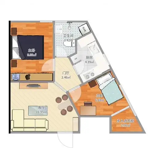 不规则小户型怎么设计成两室