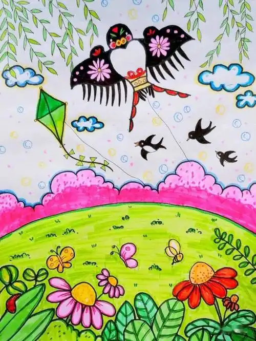 春季范画|春天儿童画素材,简单好画,开脑益智,建议收藏!