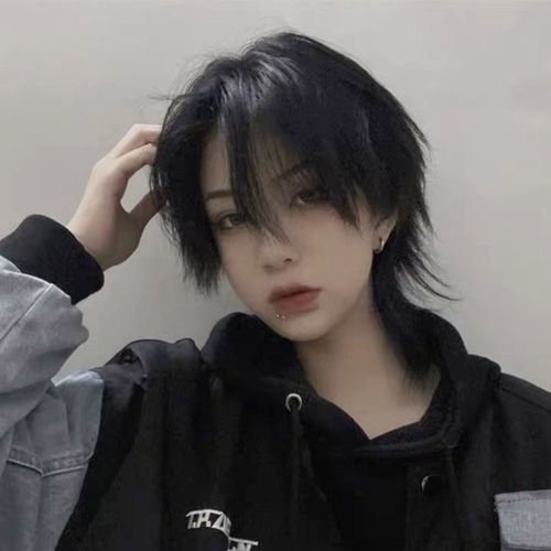 日本购网红假发女短发y狼尾头酷帅气鲻鱼头中分刘海时尚个性自然