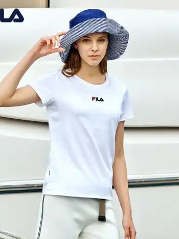 fila斐乐女子t恤官方潮流时尚夏季新款短袖t恤女款商场同款标准白f51w