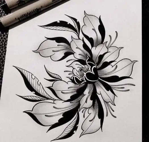 暗黑系列纹身欧美风黑灰纹身手稿