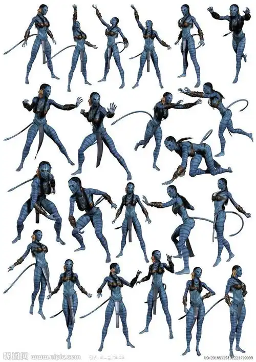 各式动作的阿凡达女主角大图 点击还原
