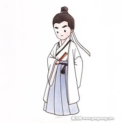 古风公子简笔画步骤教程,古风公子简笔画步骤