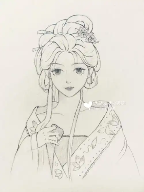 我好喜欢画古风美女子97要放假啦,今天给大家写一个步骤说明吧~95