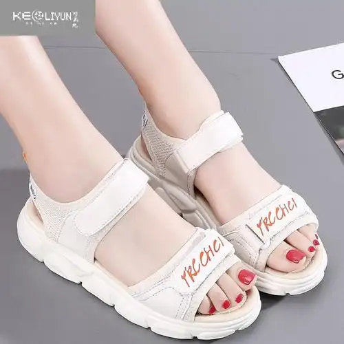 可莉允凉鞋女中大童夏季2023年新款女童平底运动学生少女鞋子百搭潮