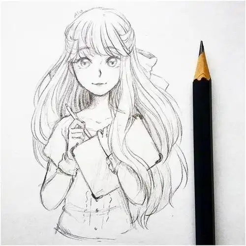 动漫人物手绘线稿图非常适合初学者临摹