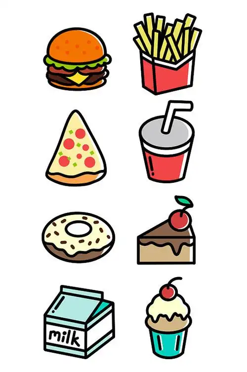 零食卡通贴纸图片-零食卡通贴纸素材下载-众图网