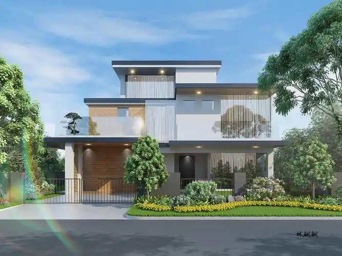 室外效果图|别墅不同角度外观