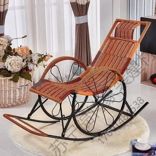 苏宁严选躺椅客厅藤编摇摇椅摇摆椅安乐老人椅懒人逍遥藤椅休闲椅阳台