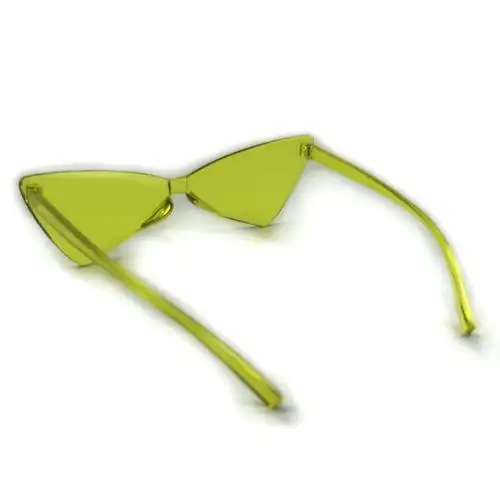 新款欧美连体三角形太阳镜007一体镜蝴蝶结墨镜 网红款糖果色眼镜