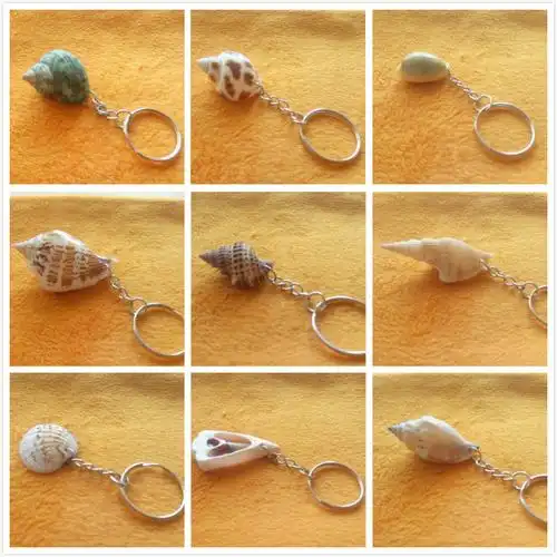 地摊贝壳海螺挂件 海螺贝壳钥匙扣批发 海螺手机挂件地摊货源