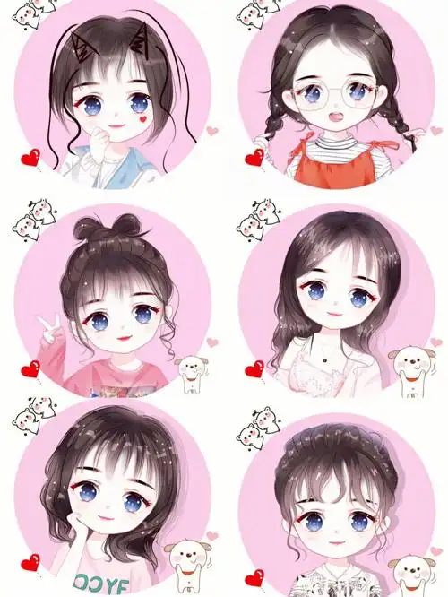 可爱漫画女生手绘头像分享