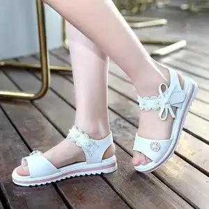 5到12岁11女孩10夏天9小孩穿8女童7公主凉鞋6蝴蝶结平跟凉鞋4儿童