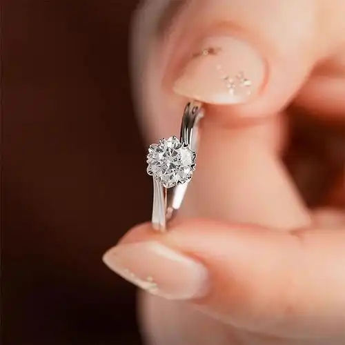 钻石戒指女天然真钻一克拉求婚结婚pt950铂金钻戒送老婆七夕礼物