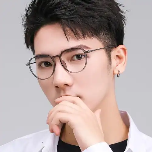 眼镜近视蓝光男款大脸复古镜框丹阳防辐射变色镜防蓝光镜