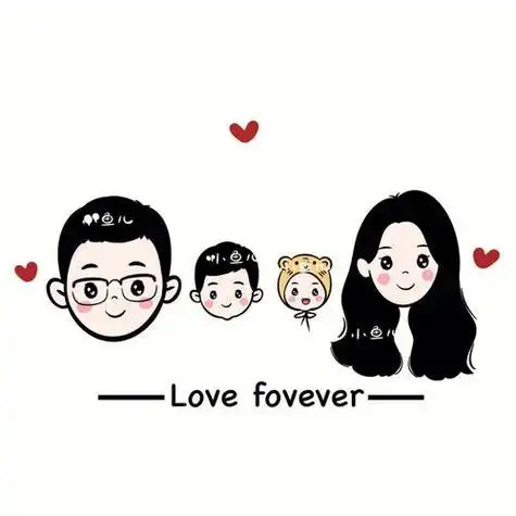 好看78幸福满满的一家四口全家福头像