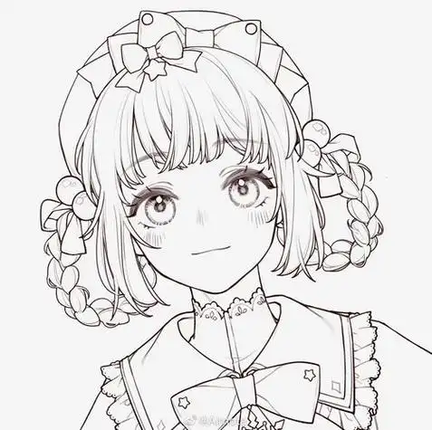 图片素材 漫画插画 人物卡通 卡通女孩在花丛中肖战|简笔画画动漫人物