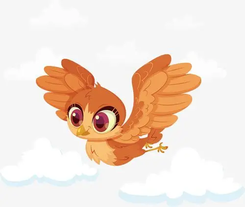 空中飞翔的可爱猫头鹰