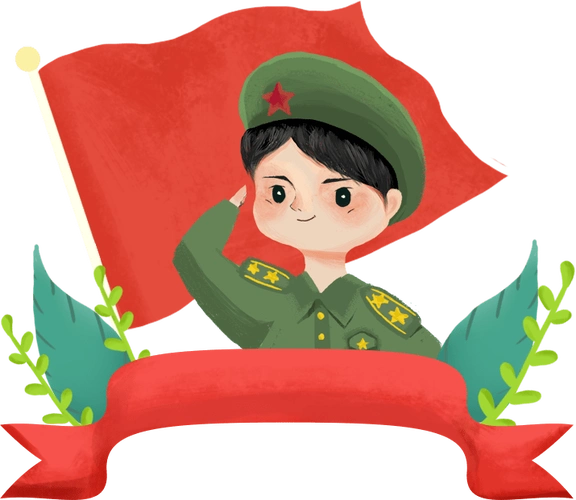 简笔画八一建军节向解放军致敬