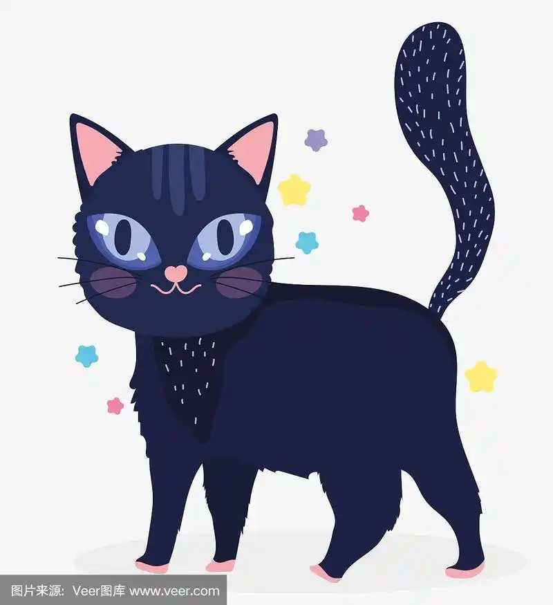 动物,猫,黑色,卡通,家畜