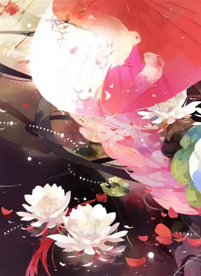 手绘,古风,水墨,人物,插画,封面,场景