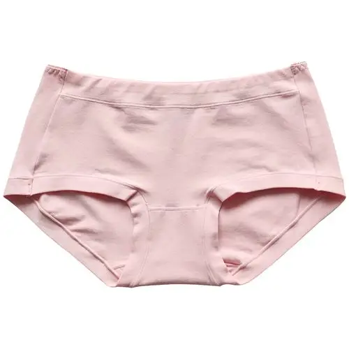 单条品质简约纯色纯棉内裤女三角裤小平角中腰包臀柔软透气短裤