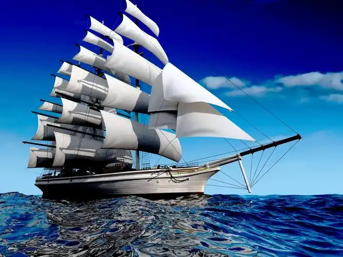 帆船,海,蓝色 壁纸