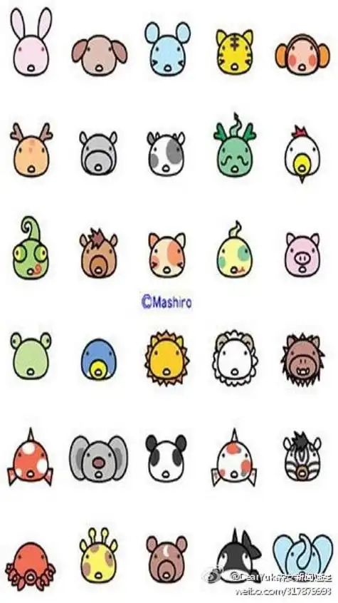 100个萌萌哒小动物简笔画100个萌萌哒小动物简笔画彩色