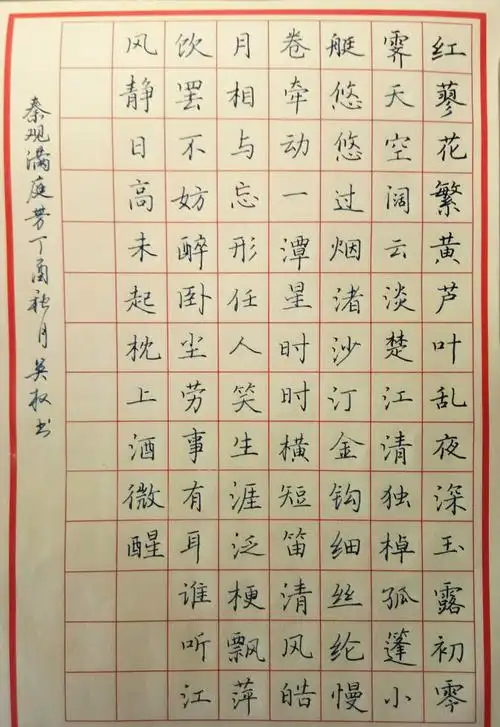 秦观《满庭芳》手写钢笔字笔友钢笔书法习作欣赏