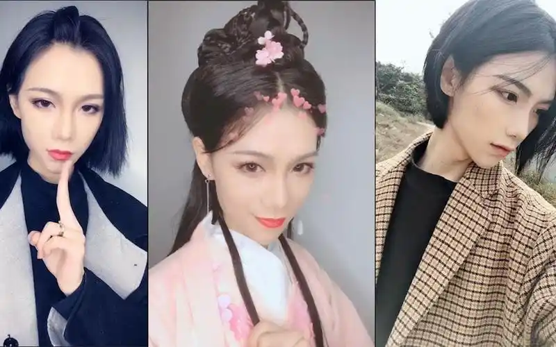 【抖音】男扮女装 南执zc,这才是真正雌雄难辨的硬核女装大佬_哔哩